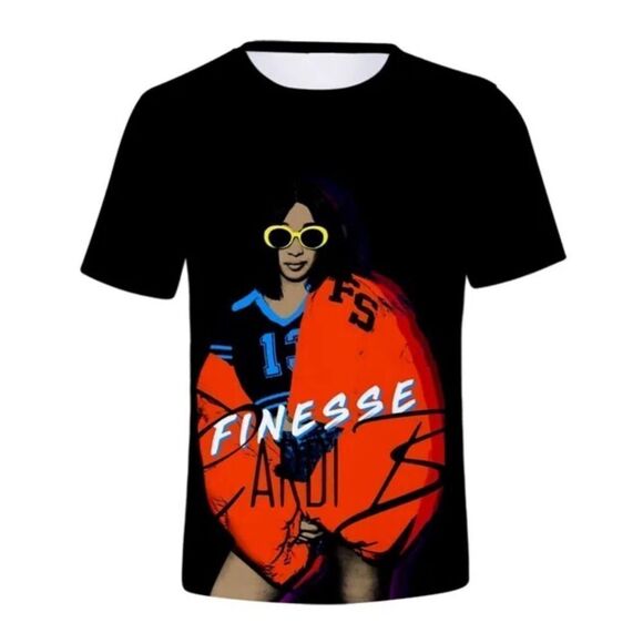 Unisex Women’s Men’s Cardi-B Finesse Black Short Sleeve T-Shirt Size M NEW - Picture 11 of 11